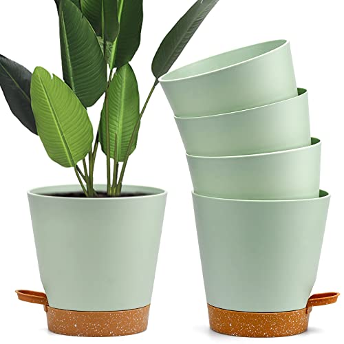 Vaso Xiumeso 5 Macetas de Plástico com Auto-Riego Ø15.2X11Cm Xiumeso - Vasos e canteiros - macetas, auto-riego, Ø15.2x11cm