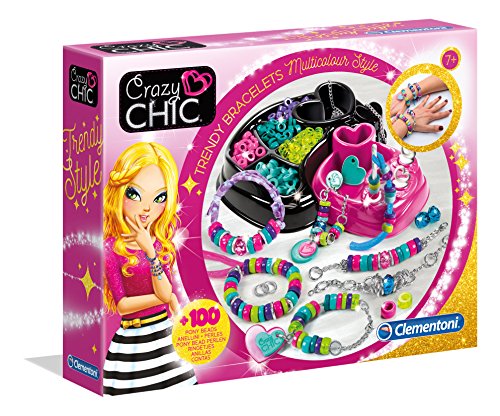 Atelier de pulseiras CRAZY CHIC (Idade minima recomendada: 8 anos) CLEMENTONI - Kits de artesanato de brinquedos - perlas, cordões, encaixar, criar
