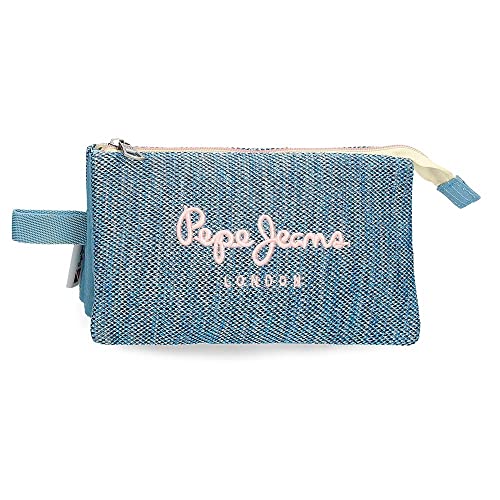 Estojo PEPE JEANS Lena (Azul - Poliéster) PEPE JEANS - Estojos para canetas e lápis - estojo, azul, poliéster