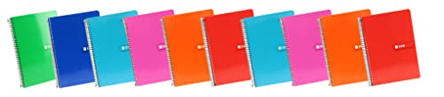 Caderno ENRI Espiral A5 (Branco - Quadriculado - 10 Un) Hamelin Brands - Cadernos e bloco de notas - A5, quadriculado, 10 unidades, gramagem 90g/m²