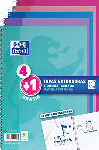 Caderno OXFORD 100087426 (A5 - Quadriculado - 21.6x14.8cm) Oxford - Cadernos e bloco de notas - quadriculado, 21.6x14.8cm, espirais 1cm, bolsa interna