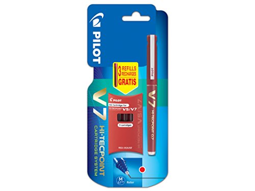 Caneta de Tinta Permanente PILOT V7 Hitechpoint Vermelho Pilot - Tinta e recargas de caneta - caneta, tinta permanente, pilot v7 hitechpoint, vermelho, traço fino, recarregável