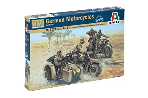 Modelo de Veículo ITALERI German Motorbikes WW II (Idade Mínima Recomendada: 3 anos) Italeri - Kits de modelos em escala - plástico, escala 1/72, personagens, motociclos