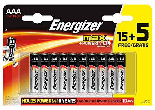 Pilhas Não Recarregáveis ENERGIZER Max (15+5 unidades) Energizer - Baterias de uso geral - não recarregáveis, energizer, max