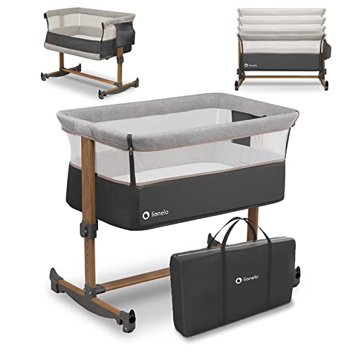 Berço de Dormir LIONELO Leonie Cinzento Escuro LIONELO - Móveis para bebês e crianças pequenas - ajustável, confortável, fácil de limpar, cinzento escuro