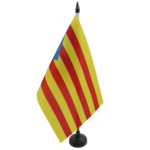 Bandeiira de mesa Az FLAG Bandeira de mesa de Catalunha estrelada azul AZ FLAG - Sinalização - bandeira, mesa, catalunha, estrelada, azul