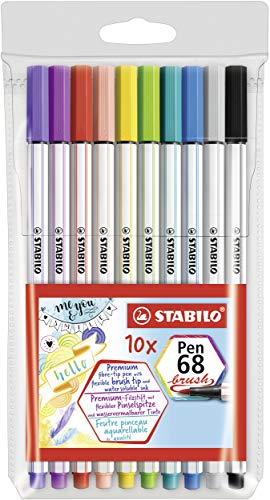 Caneta de Tinta Permanente STABILO Pen 68 Brush Stabilo - Canetas - caneta, tinta permanente, stabilo pen 68 brush, pincel, efeitos acuarela