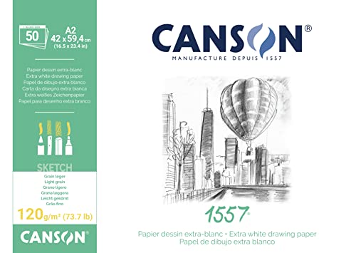 Papel de Desenho CANSON Grande Liso (A2 - 42 x 59.4 cm) Fila - Papel de arte e artesanato - a2, 42 x 59.4 cm, branco, liso, 200g/m²