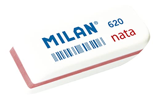 Esponja para Lápis MILAN NATA 620 (Branco) Milan - Borrachas - esponja, lápis, plástico branco, macio, não abrasivo