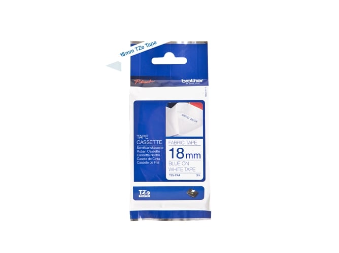 Fita para Etiquetadora BROTHER TZe-FA4 Azul sobre branco TZe Brother - Fitas de etiquetas e recargas - azul sobre branco, pt-p900w, 18 cm, 3 m
