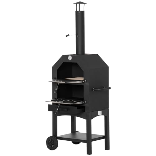 Fogão a Carvão Outsunny | Preto (Jardinagem) SPANISH AOSOM - Fornos e máquinas de pizza - carvão, jardinagem