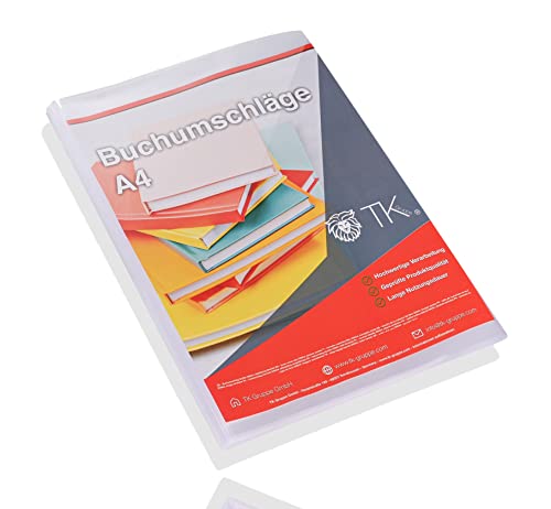 Capa para Livros 100 Transparentes A4 TK Gruppe Timo Klingler - Capas de livros - polietileno, resistente, fácil de aplicar, fácil de limpar
