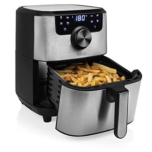 Princess 182033 Frigideira a Ar Quente 4.5 L Individual Preto, Prateado Independente 1500 W Princess - Fritadeiras - 4.5 L, individual, 1500 w, preto