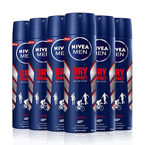 Desodorizante NIVEA Men Dry Impact Spray (6x200ml) Nivea Men - Desodorizantes e antitranspirantes - desodorizante, nivea men, dry impact, spray