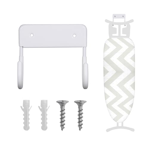 Suporte de Parede para Tábua de Engomar HOMCOM 1 Gancho NyxSeat - Ganchos e suportes para tábua de passar a ferro - gancho, titânio, preto, branco
