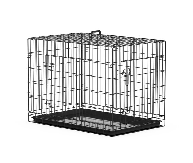 Transportadora para Animais PAWHUT | 92x57x62.5 cm - Preto PawHut - Transportadoras e gaiolas para animais de estimação - 92x57x62.5 cm, portas, alça, bandeja removível