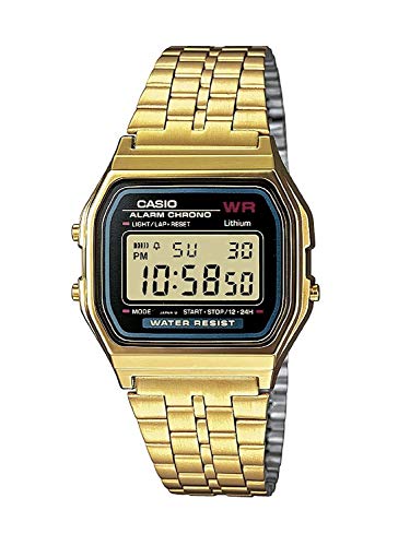 Relógio CASIO Homem (Aço) (Aço) Preto, Dourado Casio - Relógios - homem, ecrã digital, cronómetro, alarme diário