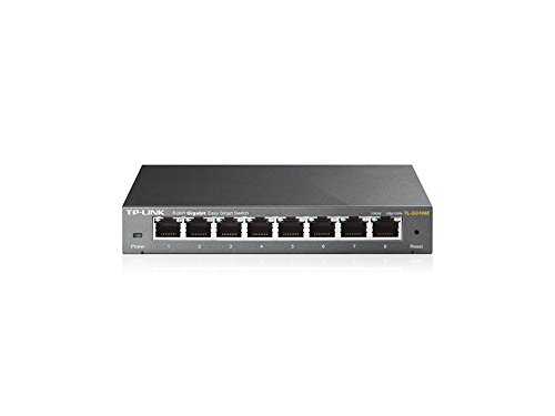 Switch TP-LINK TL-SG108E (8 Portas Gigabit - 2000 Mbps) TP-Link - Concentradores e comutadores - 8 portas, gigabit, 2000 mbps, rj-45 ethernet