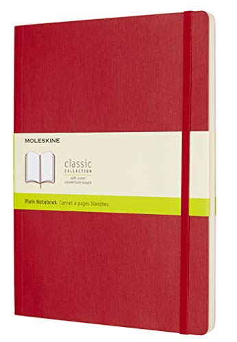 Caderno Liso Moleskine Soft Grande Vermelho Moleskine - Cadernos e bloco de notas - capa cartão, encadernação texturado, fita papel, elástico fecho