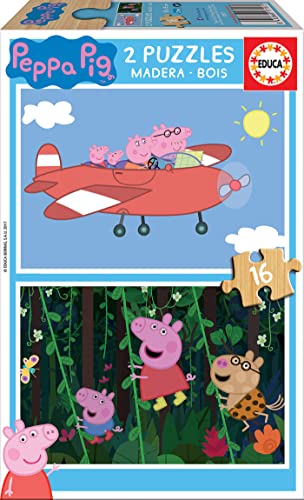 Puzzle EDUCA BORRAS Peppa Pig 2 Puzzle (Idade Mínima: 3 Anos - 16 Peças) EDUCA - Quebra-cabeças - madeira, peppa pig, 3 anos, 16 peças