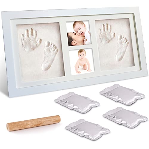 Kit de Fotografia de Mãos de Bebé McNory Branco McNory - Molduras, bastidores e esticadores - fotografias, almofada de tinta, madeira maciça, presente