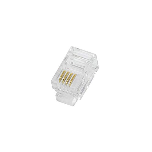 Conector LOGILINK RJ10 (Transparente - Dourado) Logilink - Fios e cabos elétricos - transparente, dourado, rj10, computador