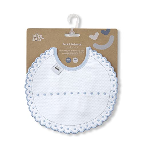 Fraldas para Bebé INTERBABY Pack 2 Baberos Redondos Piqué Rosa e Cinza Interbaby - Amamentação e alimentação - fraldas, bebé, interbaby, pack, baberos, redondos, pique, rosa, cinza