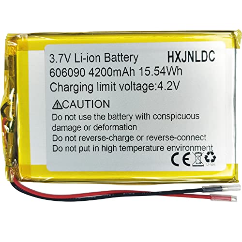 Bateria Recarregável Polimero de Íon-Lítio DC 3,7V 4200mAh HXJN - Baterias para mp3 player - polímero de lítio, 4200mAh, 3.7V, preto