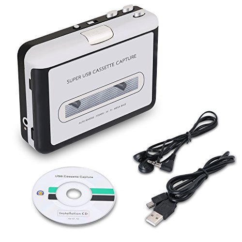 Leitor de Cassete INCUTEX 1001-02 (Preto - USB) Incutex - Áudio - usb, cassete, preto