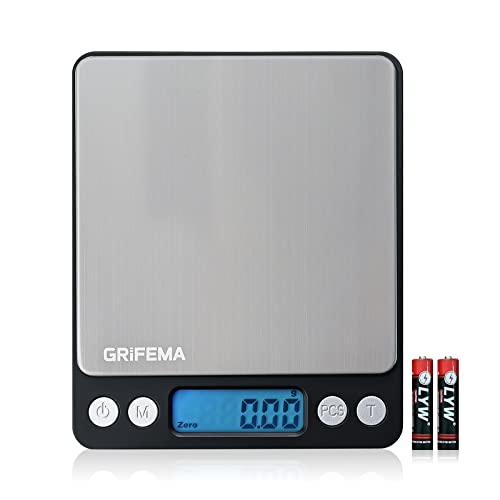 Balança de Cozinha GRIFEMA GCM-2005 (Capacidade: 500 g) Ibergrif Griferias S.L - Balanças de medição - 500 g, precisão 2g, conversor kg-g-mg-oz-lb-fc, indicador de sobrecarga