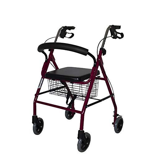 Andador MOBICLINIC Alhambra (Rosa - Alumínio) Mobiclinic - Andarilhos - 4 rodas, barra de apoio, segurança, bloqueável