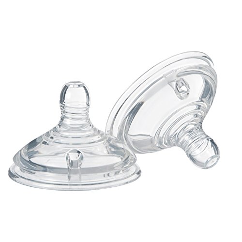 Conjunto de biberões TOMMEE TIPPEE 6 meses + Tommee Tippee - Bicos e forros para mamadeiras de bebê - 6 meses, leite ou amendoins, formato único, reflexo de sucção