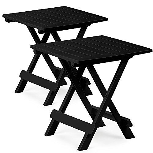 Mesa Dobrável ADIGE (Plástico - Preto - 45 x 43 x 50 cm) Deuba - Mesas de exterior - plástico, preto, dobrável