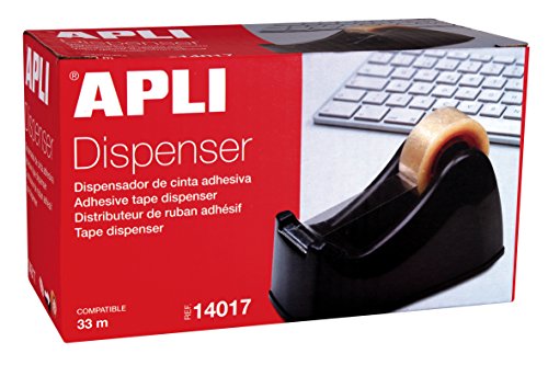 Porta Fita Adesiva Adaptable a Rolos de 33 M APLI - Dispensadores de fita - porta fita, adaptável, rolos 33m, lâmina metálica, dispensador de mesa, antiderrapante