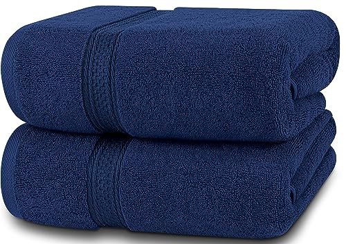 Conjunto de Toalhas de Banho UTOPIA TOWELS Azul Marinho (70x140cm) Utopia Towels - Toalhas de banho e panos de limpeza - 70x140cm, algodão puro, riembombado, bordas cosidas