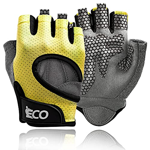 Luvas Unisexo IECO Gym (Tam: Tamanho Único) iECO - Luvas de levantamento de peso e suportes para as mãos - unisexo, 22-23 cm, resistente, fácil de lavar