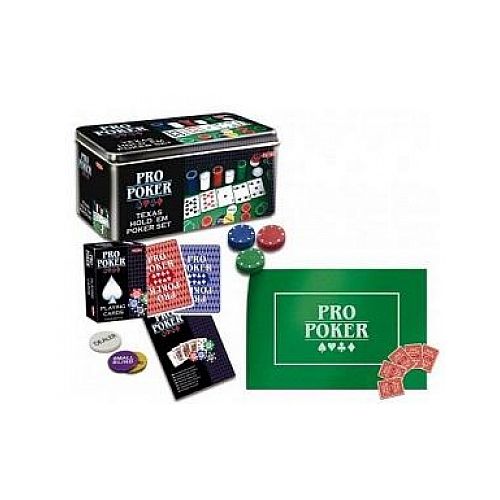 Jogo de cartas TACTIC GAMES Pro Poker Texas Hold'em set (8 anos) Tactic - Jogos - fichas, baralhe, placa de jogo, regras