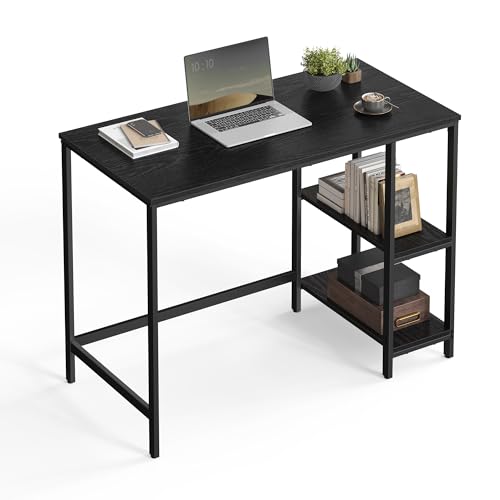 Secretária VASAGLE LWD046B04 (Preto - 98x50x81 cm) VASAGLE - Estações de trabalho e cubículos - 98x50x81 cm, madeira maciça, 4 gavetas, elegante