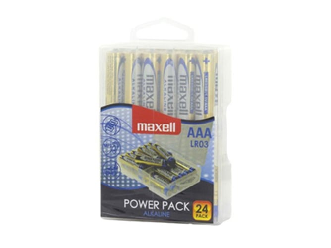 Pilhas Descartáveis MAXELL Powerpack (24 unidades) Maxell - Baterias de uso geral - alcalinas, longa duração, 24 unidades, AAA