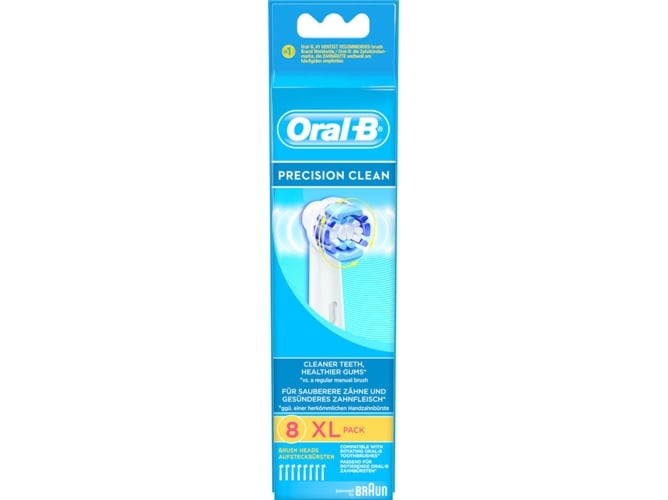 Recargas de Escova de Dentes Elétrica ORAL B Precision Clean Oral-B - Acessórios para escova de dentes - precisão, limpeza profissional, 8 cabeças