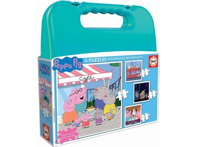 Puzzle EDUCA BORRAS 4X4 Peppa Pig (Idade Mínima: 3 Anos - 16 Peças) Educa Borrás - Quebra-cabeças de encaixar - puzzle, madeira, peppa pig, 4x4, 3 anos