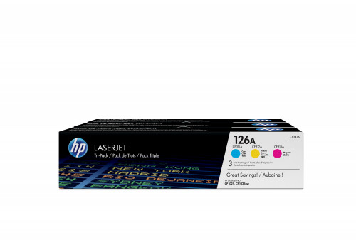 Toner HP LaserJet Original 126A - Ciano, Amarelo, Magenta (CF341A) HP - Cartuchos de toner e jato de tinta - ciano, magenta, amarelo, tecnologia hp colorsphere