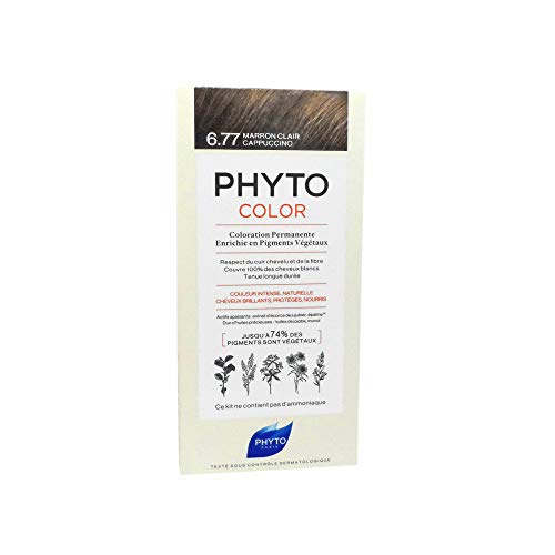 Tinta de Cabelo Phyto Color 6.77 Castanho Claro Cappuccino Phyto - Coloração de cabelo - castanho claro, cappuccino, phyto color