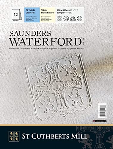 Bloco de Desenho SAUNDERS WATERFORD St. Cuthberts St Cuthberts Mill - Papel de arte e artesanato - 20 folhas, a4, 100% algodão, carbonato de cálcio