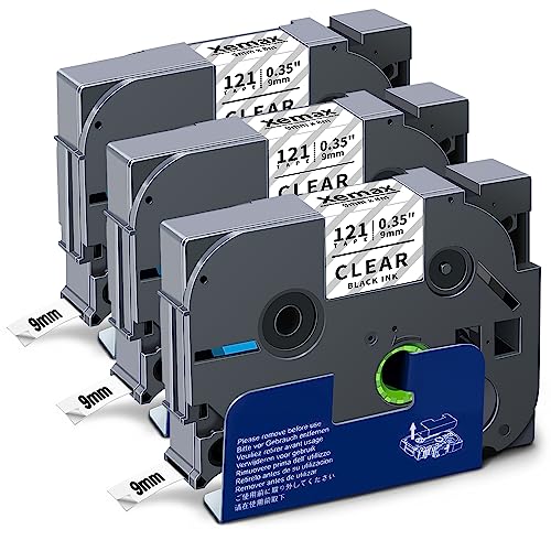 Fita para Etiquetadora XEMAX TZE121 Preto sobre Transparente Xemax - Fitas de etiquetas e recargas - preto, transparente, 9m, 12x3mm