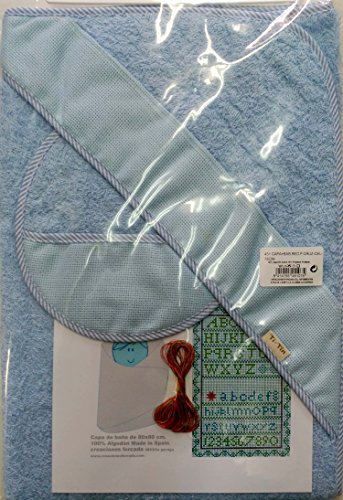 Conjunto de Lençóis para Berço TI TIN (Algodão - Azul) Creaciones Forcada - Lençóis - algodão, azul, lavável, secador