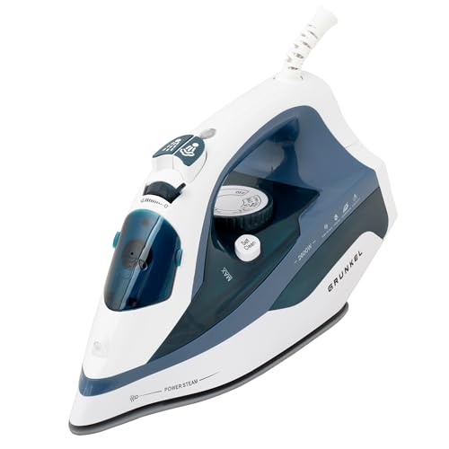 Ferro a Vapor GRUNKEL 2600 W (Jato vapor: 50 g/min - Base: Cerâmica) GRUNKEL - Ferros de engomar - 2600 W, 50 g/min, base cerâmica, antigotejamento
