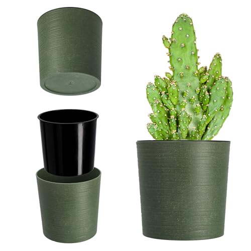 Vaso com Revestimento de Madeira e Virutas 25Cm Verde KADAX KADAX - Móveis de exterior - revestimento, madeira, virutas, 2,5cm, verde