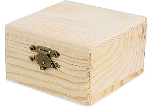 Caixa para Guardar Coisas INNSPIRO Madeira (Pine - 12 x 12 x 8 cm) INNSPIRO - Formas e bases de artesanato - madeira, pinho natural, 12x12x8 cm, fecho