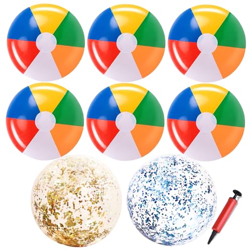 Bola de Beisebol Hinchável MQVXT 6 Peças Arco-Íris CEMONO - Bolas de beisebol - hinchável, 6 peças, arco-íris